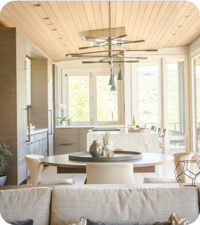 Bright, modern Dumdee home interior showing dining and living area — representing detailed, certified home inspections in Pollk County,FL