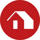 House foundation icon symbolizing inspection of framing, roof, and structure for strength and stability.