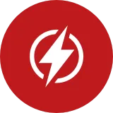 Lightning bolt icon representing evaluation of electrical wiring, outlets, and breaker panels.