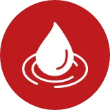 Water drop icon representing inspection for leaks and moisture protection throughout the home.