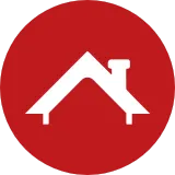 House roof icon symbolizing inspection of roof age, material, and visible condition.